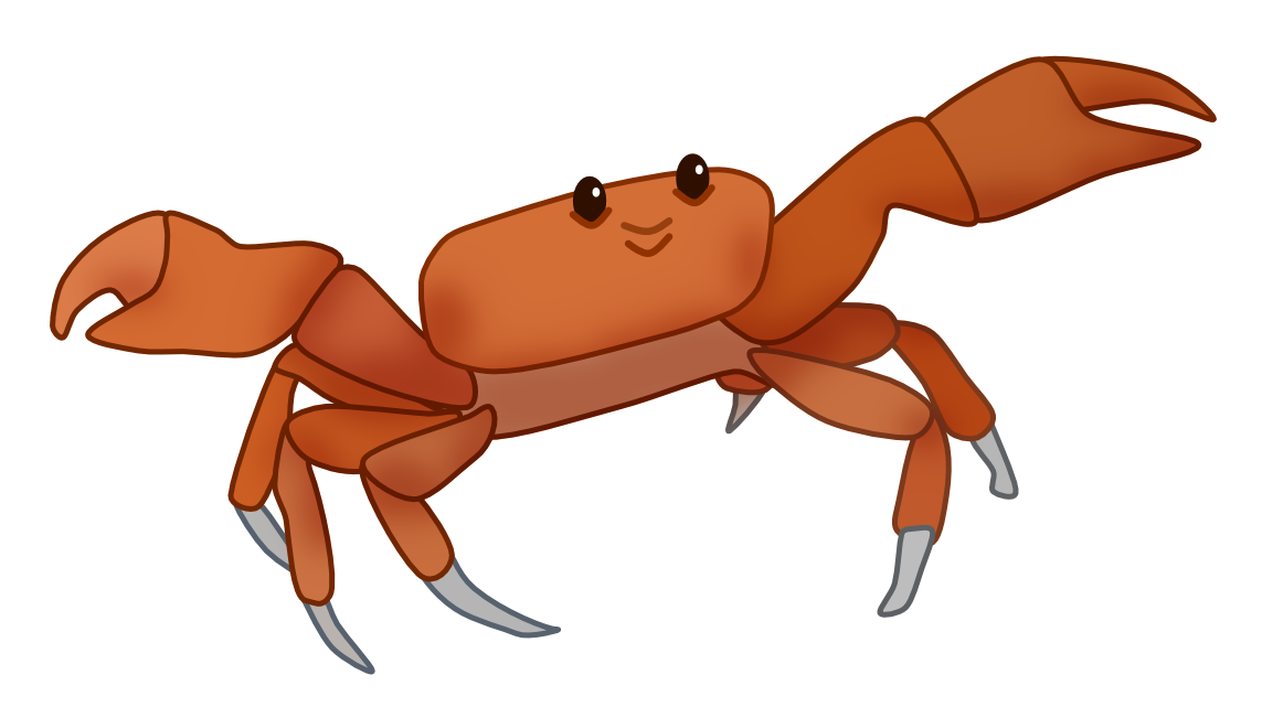 A cute cartoon crab